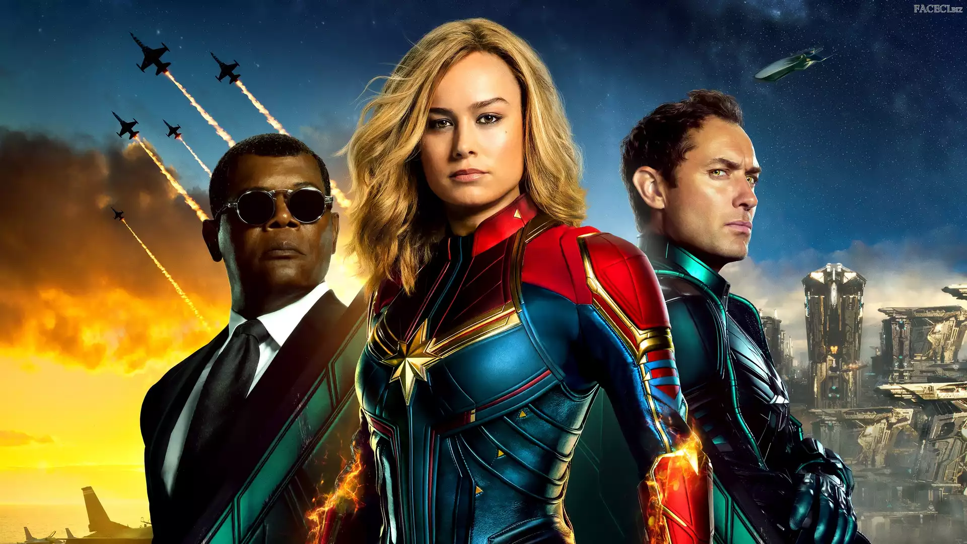 Jude Law, Aktorka, Film, Samuel L. Jackson, Aktorzy, Captain Marvel, Kapitan Marvel, Brie Larson